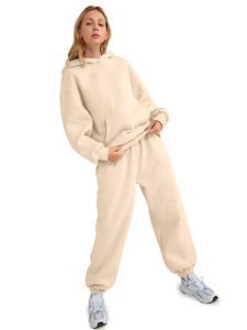 Ensemble de survêtement oversize pour femmes, 2 pièces, sweat à capuche et pantalon de jogging ample, vente en gros OEM - Product Image 5