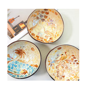 Sustainable <b>Coconut</b> <b>Shell</b> Bowl Mother Of Pearl <b>Coconut</b> Bowl Handmade <b>Coconut</b> Bowls Decorated With Eggshell And Gold Lacquer - Product Image 3