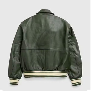 Veste bomber en cuir sur mesure, respirante et confortable pour homme, manches longues, best-seller, veste d'hiver pour homme - Product Image 2