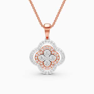 จี้เพชร FloraLuxe Lab Grown Diamond ประดับเพชร 0.58 กะรัต ด้วยทองคำ 9K สีเหลือง สีขาว และสีโรสโกลด์ - Product Image 1