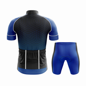 Black Blue Color Unisex Adult's Cycle Racing Uniform Sets Stretchy <b>Knitted</b> Fabric Zipper Up Jacket Youth Cycling <b>Kits</b> - Product Image 2