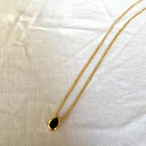 Onyx Teardrop Pendant Sterling Silver Pendant Gold Plated <b>Chain</b> Black Stone Jewelry Handmade Wholesale Supplier - Product Image 6
