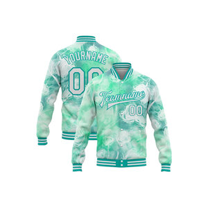 Chaqueta Varsity para Hombre, Impresión por Transferencia de Calor, Nombre del Equipo, Número, Diseño Casual de Invierno, Transpirable, Poliéster/Algodón, Cuello Alto - Product Image 2
