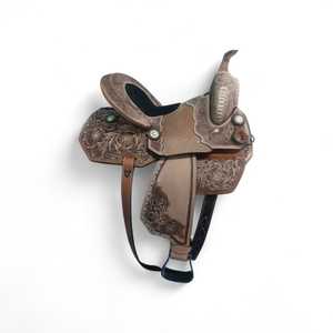 TI101OA063 Customized Branded Western English Leather Horse Saddle <b>Soft</b> Seat Fiberglass Tree Stainless Steel Hardware Equestrian - Product Image 1