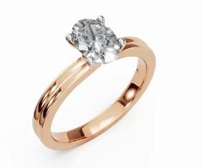 Anillo Solitario Doble con Diamante Cultivado en Laboratorio, Corte Ovalado, Modelo Ophelia, en Oro Amarillo, Rosa o Blanco de 9kt, 14kt o 18kt, 0.30 Quilates, Joyería Sostenible - Product Image 5