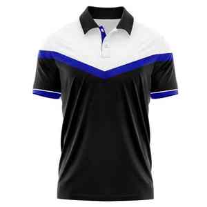 Polo de golf para hombre de mezcla de algodón de alto rendimiento, listo para sublimación, con cremallera de un cuarto, cuello vuelto, tejido suave, atlético, elegante e informal. - Product Image 1