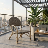 Chaise de salle à manger d'extérieur moderne en rotin naturel tressé, écologique, pour parc, chambre, décoration, art pur