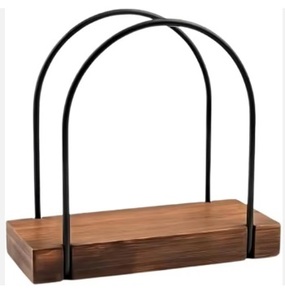 Stylish Wooden Base Napkin <b>Holder</b> With Golden Metal Frame For Dining Table Elegant <b>Tissue</b> Stand For <b>Kitchen</b> And Home Decor - Product Image 4