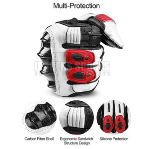 ถุงมือขี่มอเตอร์ไซค์หนังนิ่มแบบเต็มนิ้ว ระบายอากาศได้ดี พร้อมแผ่นป้องกันฝ่ามือ สำหรับกีฬากลางแจ้ง ใช้ได้ทั้งชายและหญิง - Product Image 2