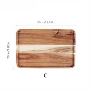 Plateau de service rectangulaire en bois, design minimaliste fait main, surface polie, pour les collations et les fruits lors de fêtes - Product Image 4