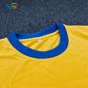 T-shirt Ringer pour Homme Personnalisé OEM avec Impression DTG et Patch <span class=keywords><strong>Jaune</strong></span>, 230 g/m², 100% Coton - Product Image 4