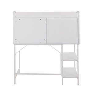 Escritorio Moderno Geo Contemporary de Acero Blanco y Madera, Escritorio de Oficina con Diseño Elegante - Product Image 4