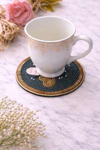 Handmade <b>Beaded</b> <b>Coaster</b> with Colorful Mushroom Design Perfect for Tea Time Decor and Unique Gifting - Product Image 6