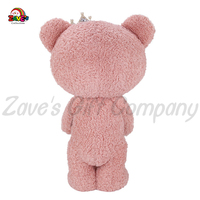 Zaves Poupée romantique ours en peluche pour les amoureux décorations de mariage rose rose avec couronne noeud papillon PP coton remplissage pour la Saint-Valentin