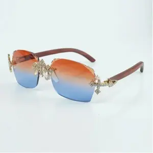 Gafas de Sol Polarizadas sin Montura con Cristales de Colores Arcoíris, Montura con Incrustaciones de Diamantes Moissanite, Protección UV, para Hombre y Mujer - Product Image 4