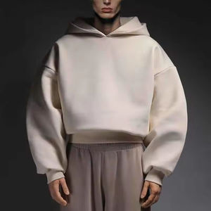 Sweat à capuche polaire épais et oversize tendance pour l'hiver, coupe carrée en coton, style streetwear, poche numérique, logo personnalisé, fabricant OEM en gros - Product Image 2
