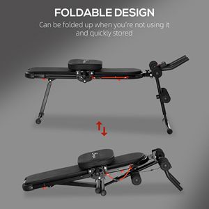 <b>Foldable</b> Home Gym System <b>Workout</b> <b>Bench</b> and Abdominal Cruncher with Resistance Bands for Ab Exercises - Product Image 4