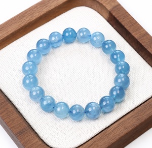 Aquamarine Beads <b>Bracelet</b> 8mm High Quality Natural Blue Gemstone <b>Beaded</b> Stretch Wholesale Bulk Jewelry Supplier - Product Image 5