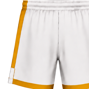 White <b>Yellow</b> Rugby <b>Shorts</b> Elastic Waist Drawstring Team Uniform Custom Breathable Training Athletic Sportswear Performance Sport - Product Image 4