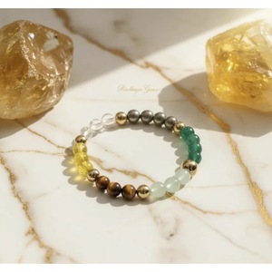 Pulsera de cuentas de citrino natural Dhan Yog, pulsera de cristal curativo hecha a mano, venta al por mayor desde India - Product Image 1