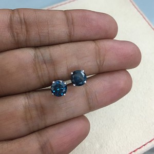 Boucles d'oreilles solitaires pour femmes en argent sterling 925 plaqué rhodium avec diamant naturel taillé 1,42 ct, bijoux tendance 5,5 mm - Product Image 5
