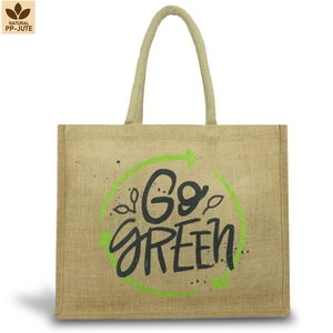 Sac de plage en jute naturel laminé, sac de voyage, 40x32x17 cm, logo personnalisé, vente en gros, OEM, marque privée, commande en gros, modèle SPL169 - Product Image 2