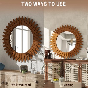 Decorative Flower Petals Metal <b>Frame</b> Round Mirror Perfect For Bathroom And Home Gifting With Artistic Appeal From India - Product Image 6