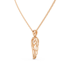 Collier pendentif en or rose avec cœur en diamant, taille brillant rond, bijoux fins pour femmes - Product Image 2