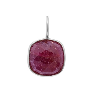 จี้ทองคำขาว 14k ประดับทับทิมทรงคุชชั่นธรรมชาติ ขายส่งโดย Memoria Jewels - Product Image 3