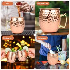 Taza de Cobre Puro Premium de 400 ml, a Prueba de Fugas, Ecológica, Reutilizable, para Agua y Cerveza, con Asa y Diseño Personalizable - Product Image 6