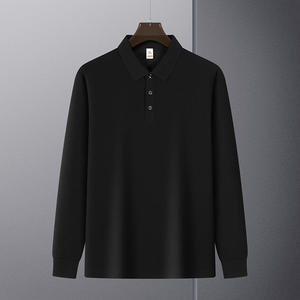 เสื้อโปโลแขนยาวผ้าวาฟเฟิลพรีเมียมสำหรับผู้ชาย สวมใส่สบาย เนื้อผ้านุ่ม ขายส่ง เสื้อโปโลแขนยาวลำลองสำหรับผู้ชาย - Product Image 5