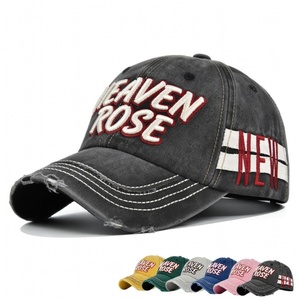 Gorra de Béisbol Vintage de Algodón Lavado con Efecto Desgastado, Bordado 3D, Ajustable, Unisex, Estilo Urbano, Venta al Por Mayor, OEM, Multicolor - Product Image 6