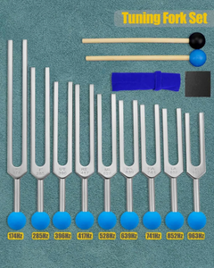 Juego de 9 Diapasones Solfeggio para Sanación, 174 Hz, 285 Hz, 396 Hz, 417 Hz, etc. - Product Image 3