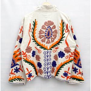High Quality Eco-Friendly Duck Cotton Floral Suzani Embroidery Boho Hippie Indian Unisex <b>Jacket</b> for <b>Women</b> - Product Image 6