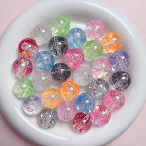 Hot Selling 18mm Colorful Round Quicksand <b>Glitter</b> Filled Shiny Resin Craft Materials for <b>Pen</b> & Jewelry Making - Product Image 1