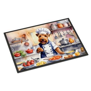Felpudo Welsh Terrier the Chef antideslizante lavable de pila baja 24H X 36W alfombras de entrada para interiores y exteriores para puerta Delantera de cocina - Product Image 1
