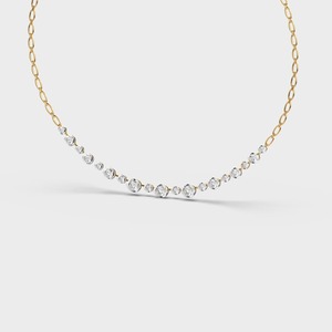 Collar de Diamantes Cultivados en Laboratorio de 18K con Graduación de Peso |   Collar con diamantes engastados en punta |   Diamantes de Lujo en Oro - Product Image 2