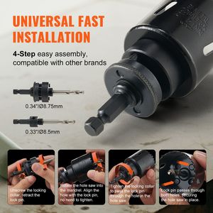 Kit 18 Pezzi Lame per Sega a Tazza Bimetalliche M42, 6 Punte da Trapano, 1 Chiave Esagonale, Misura Universale 4,5 Pollici per Sigillatura Fori - Product Image 3