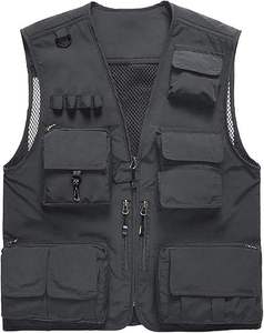 Custom <b>Men</b>’s Canvas Utility Vest Multi-Pocket Waterproof Windproof Outdoor Fishing Safari Travel Workwear - Product Image 3