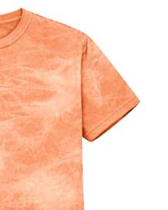 Customized Peach Ice Dye T Shirt Men Round Neck Short Sleeve Cotton Casual Streetwear Vintage Wash Custom OEM Wholesale Tee - Product Image 5