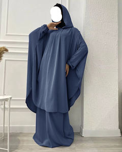 OEM Dubái EAU Conjunto de Blusa Tipo Capa con Capucha de Tela Suave de Color Liso para Mujeres Islámicas Tradicionales, a Juego con Falda para la Oración del Eid - Product Image 3