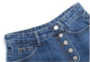 Shorts en jean pour femmes, taille adulte, respirants, 100% coton, avec fermeture boutonnée, streetwear, shorts en jean pour femmes, best-sellers - Product Image 3