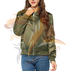 Eco Friendly Breathable Quilted Satin Bomber <b>Jacket</b> For <b>Ladies</b> Solid Color Long Sleeve Zipper Up Windproof Satin <b>Jacket</b> - Product Image 6