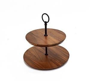 Plateau de service en bois à 2 niveaux personnalisable pour les restaurants et les hôtels avec un design et une finition exclusifs - Product Image 2