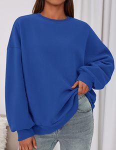 Sudadera de cuello redondo de moda para mujer, top de forro polar oversize, proveedor mayorista de moda de otoño - Product Image 3
