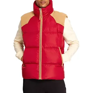 Gilet matelassé en taffetas de polyester avec logo brodé, résistant à l'eau et au vent, design personnalisé, faible MOQ - Product Image 1