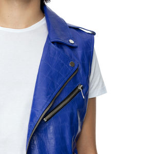 Gilet de moto d'hiver décontracté pour homme de haute qualité, style personnalisé, en cuir, respirant, imperméable, service OEM - Product Image 2