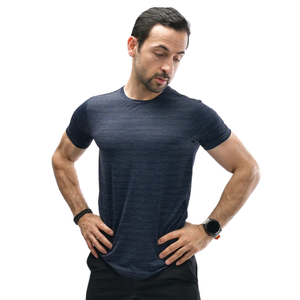 Custom <b>Navy</b> Men's Compression Shirt Quick Dry Gym Workout Running Fitness Athletic Short Sleeve Performance Tee - Product Image 1