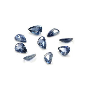 Saphirs bleus naturels non traités, taille poire 3x5mm, pierres précieuses de saphir bleu naturel facettées pour la création de bijoux - Product Image 3