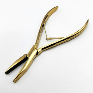 Pince à boucler durable en acier inoxydable à 3 trous avec pointe courbée, outil d'installation et de retrait de micro-anneaux pour extensions capillaires - Product Image 4